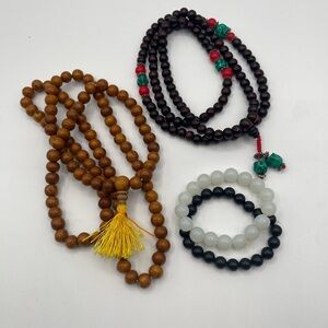 Mala Sets- Wooden and Beaded Bracelet Set